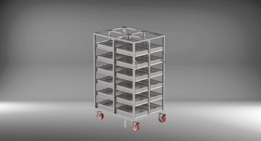 Тележка с кассетами для стерилизации